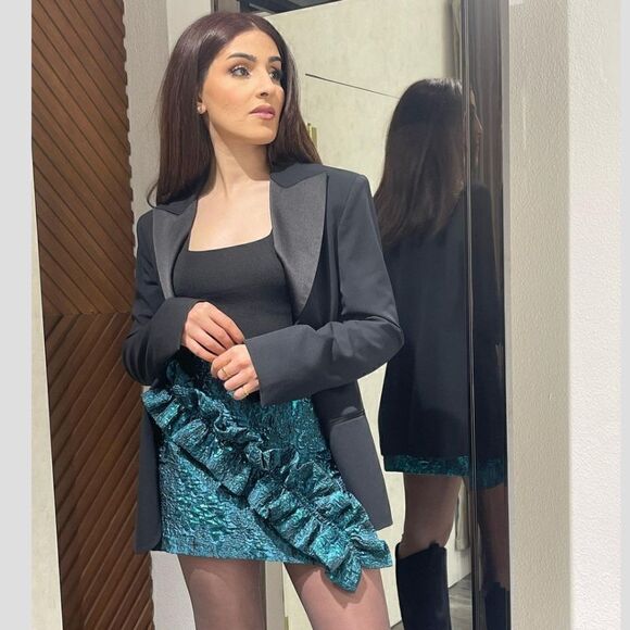 NWT Zara nwt green jacquard skirt - Picture 9 of 10